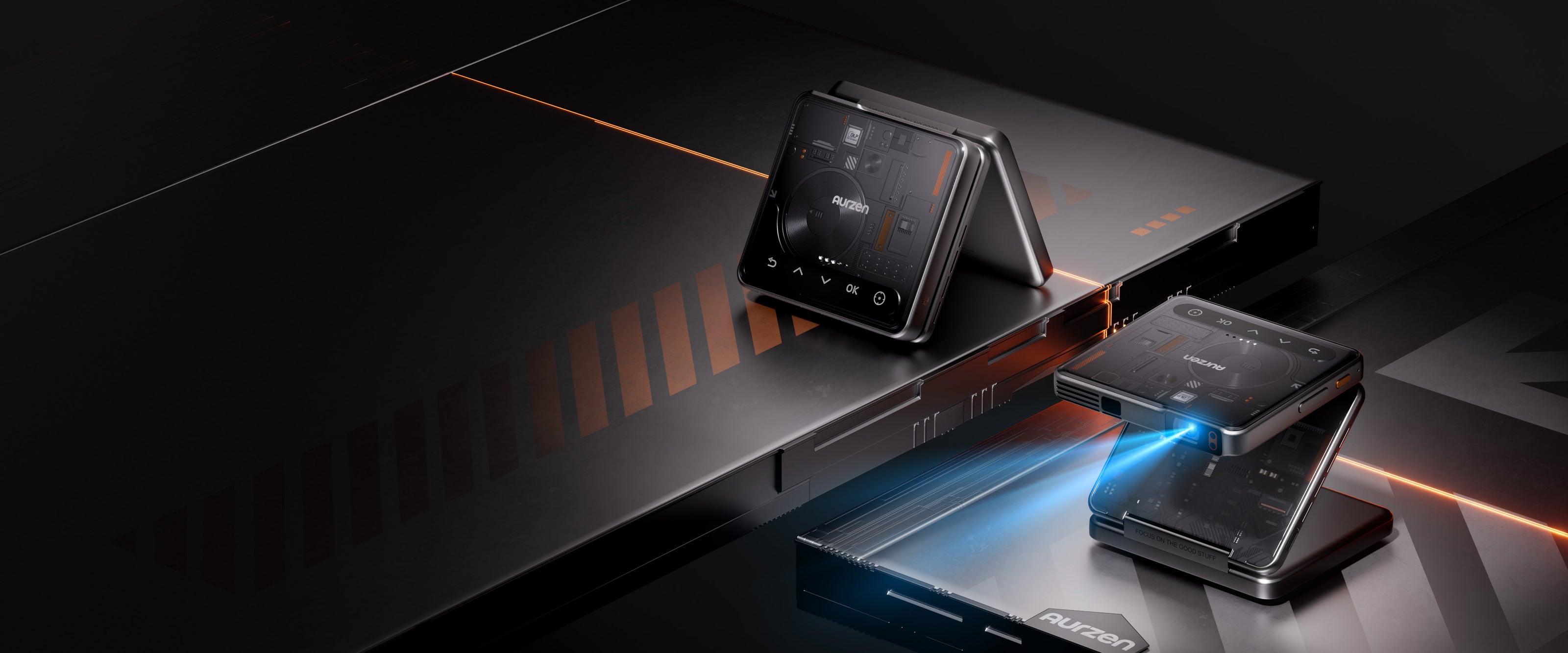 Aurzen ZIP Tri-Fold Portable Mini Projector